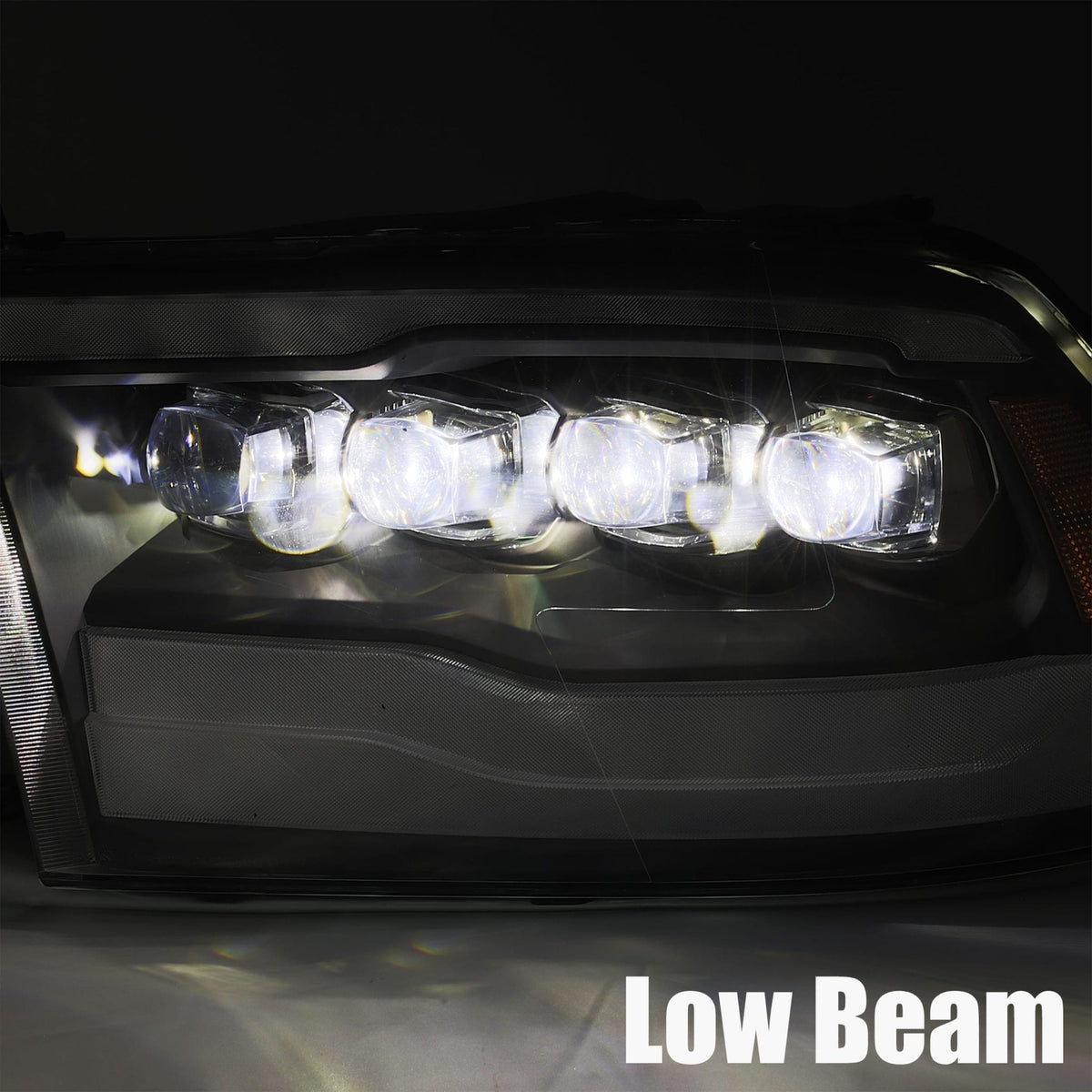 AlphaRex 880590 09-18 Dodge Ram 1500 HD NOVA LED Projector Headlights Plank Style Design Gloss Black with DRL
