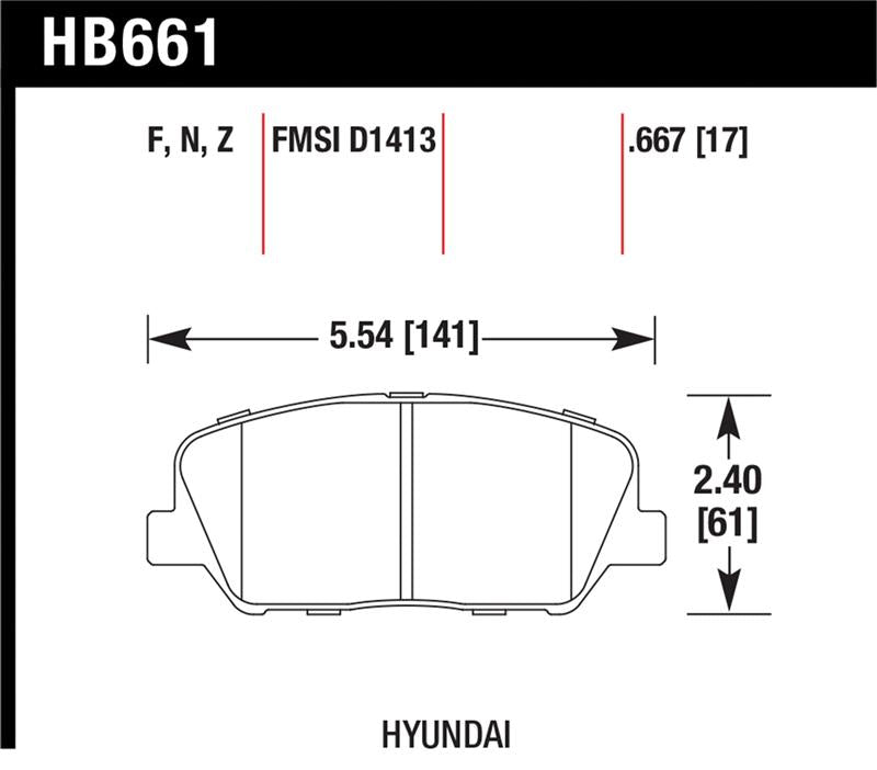 Hawk Performance HB661F.667 HPS Disc Brake Pad, Front