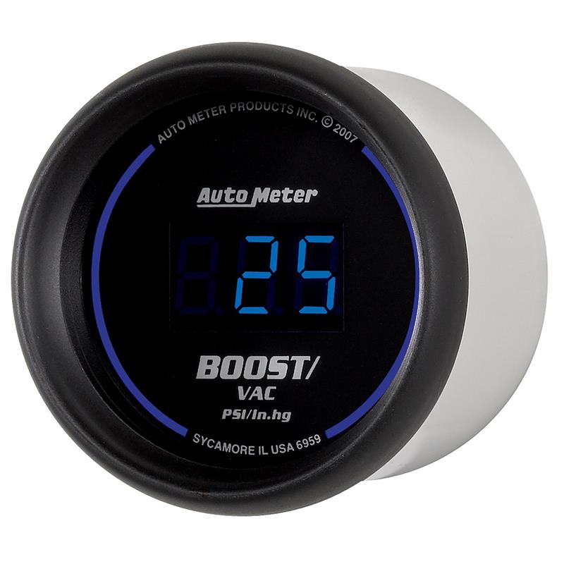 AutoMeter 6959 Cobalt Digital 52.4mm Black Vacuum/Boost Gauge