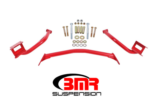 BMR 1979-2004 Fox Mustang Tubular Style Upper Torque Box Reinforcement Plates - Red