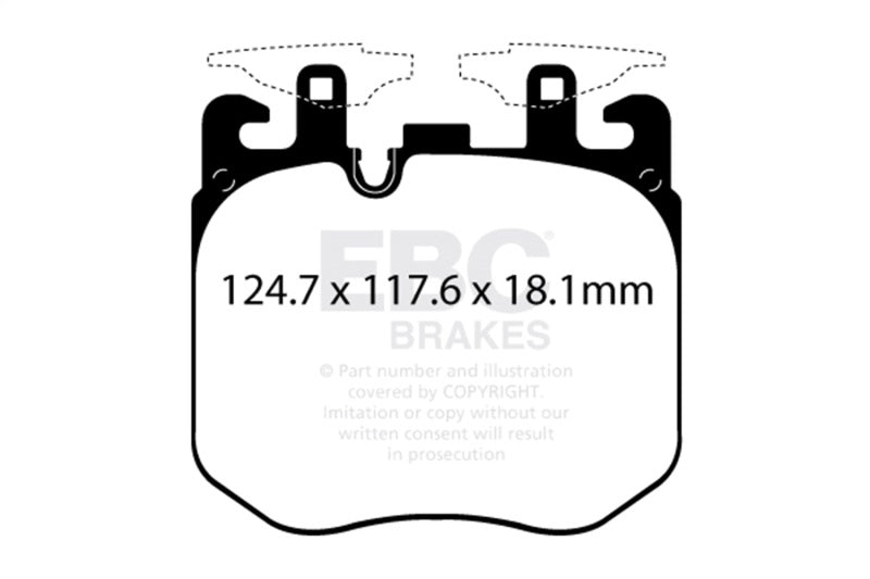 EBC 2019+ BMW X5 3.0T / 2020+ BMW X6 4.4TT M50 (G05/G06/G07) Redstuff Front Brake Pads DP32304C