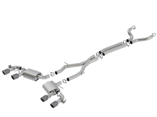 Borla 140727CFBA 17-18 Chevrolet Camaro ZL1 6.2L V8 Atak Catback Exhaust w/ Dual Mode Valves CF Black Anod - #140727CFBA