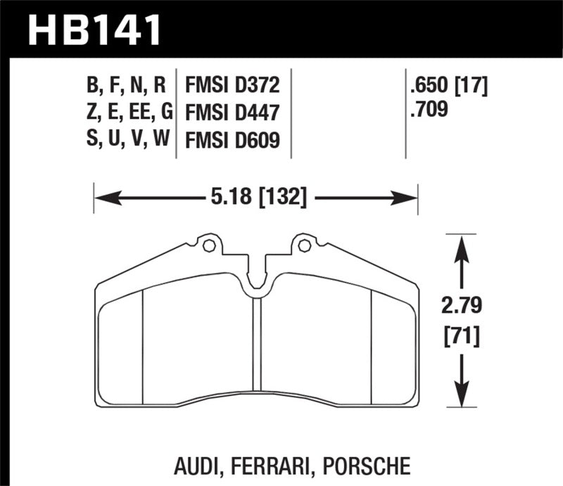 Hawk Performance HB141G.650 DTC-60 Motorsport Brake Pads