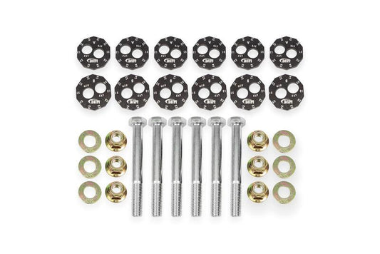 BMR 97-04 Chevrolet Corvette C5 Front & Rear Lower Control Arms Camber Bolt Kit - Black Anodized