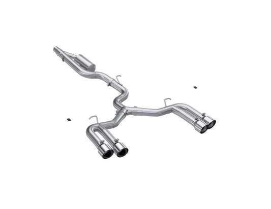 MBRP S3 Armor Pro 3in Cat-Back Quad Split Rear Exhaust - Non-Valved