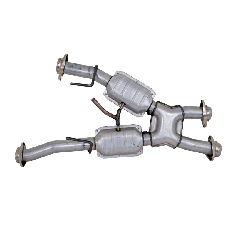 BBK Performance 1810 Short Mid X-Pipe with Catalytic Converters (2-1/2 in) for 1979-1993 Ford Mustang (5.0L) with BBK Automatic Long Tube Headers Automatic Transmission