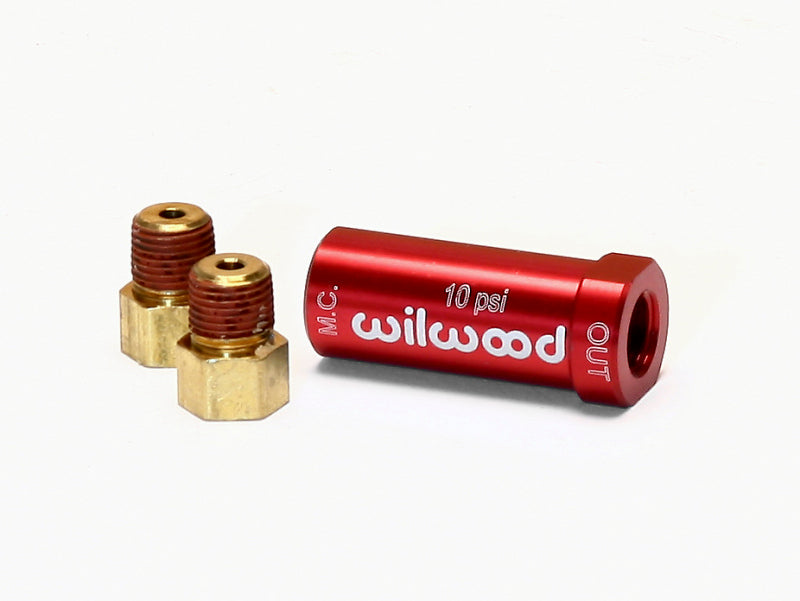 Wilwood Residual Pressure Valve - New Style w/ Fittings - 10# / Red - #260-13784