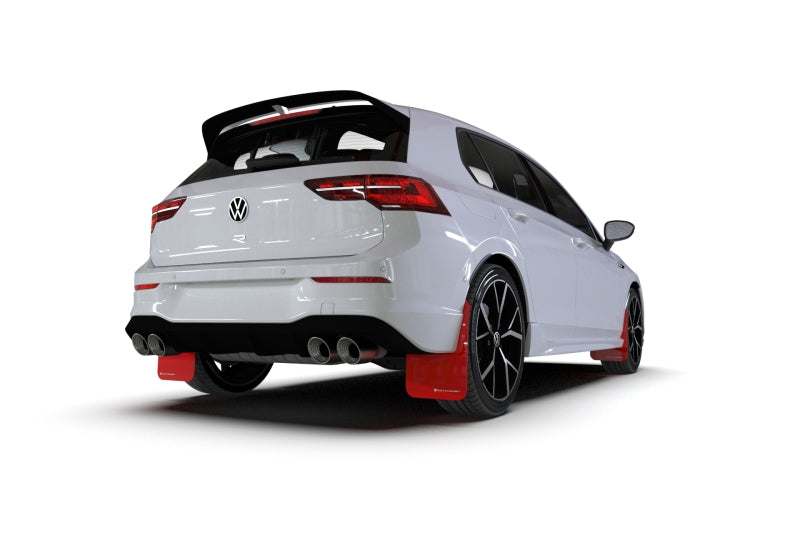Rally Armor UR Mud Flaps - 2022-2025 Volkswagen GTI / Golf R - Black/Blue Logo - #MF80-UR-BLK/BL