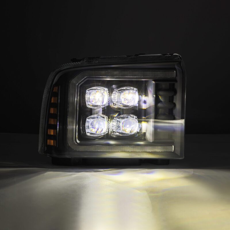 AlphaRex 880319 05-07 Ford F250/350/450/550 Super Duty NOVA LED Projector Headlights Black w/Activation Light & Sequential Signal + Switchback DRL