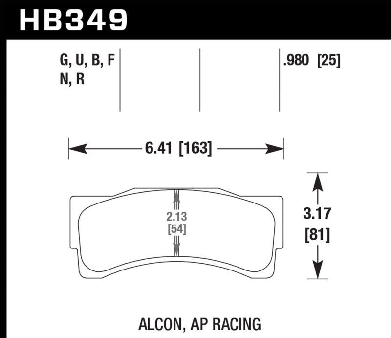 Hawk Performance HB349U.980 DTC-70 Motorsport Brake Pads