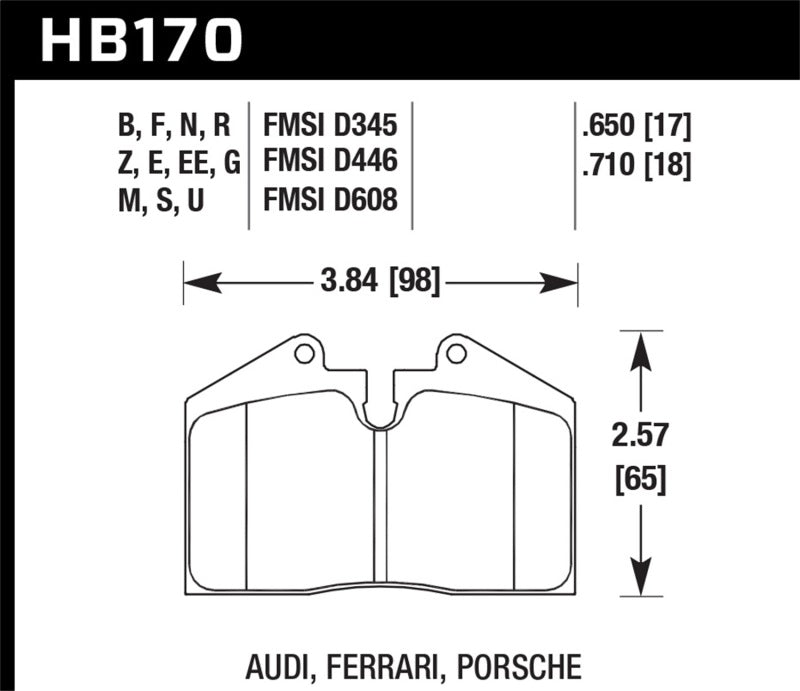 Hawk Performance HB170G.650 DTC-60 Motorsport Brake Pads