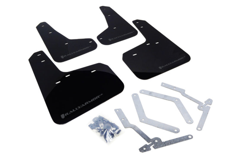 Rally Armor UR Mud Flaps - 2013-2018 Ford Focus - Black/Grey Logo - #MF27-UR-BLK/GRY
