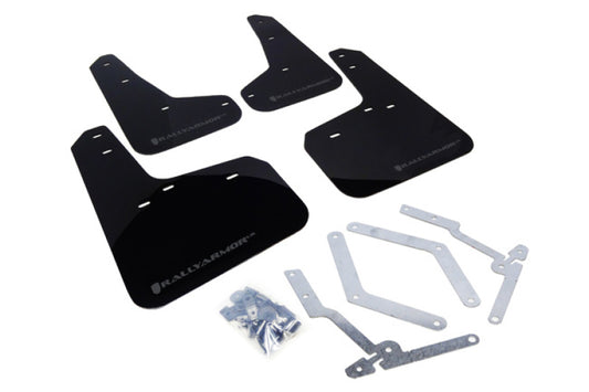 Rally Armor UR Mud Flaps - 2013-2018 Ford Focus - Black/Grey Logo - #MF27-UR-BLK/GRY