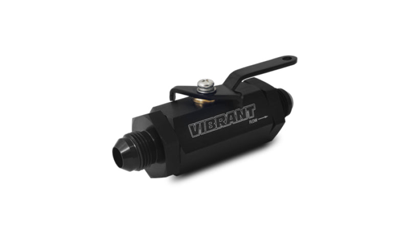 Vibrant -4AN to -4AN Male Shut Off Valve - Black