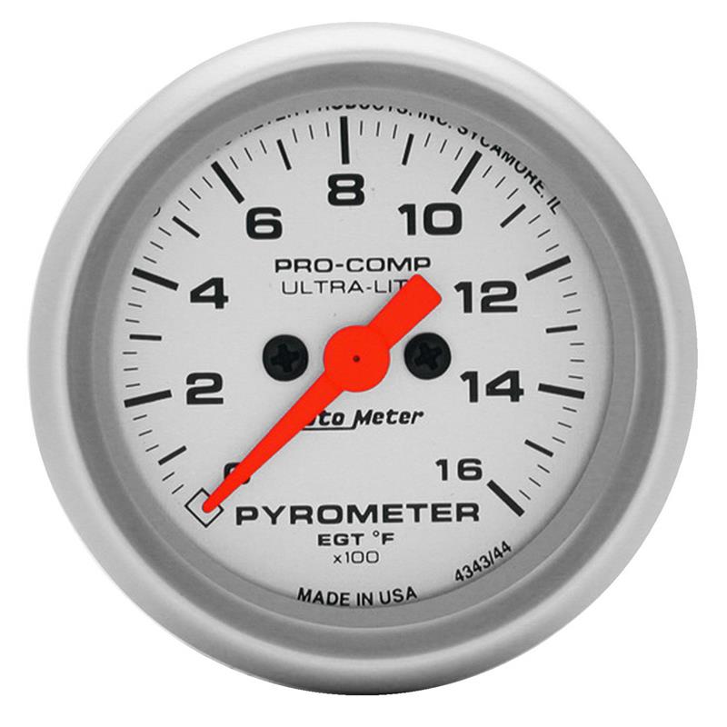 AutoMeter 4344 Ultra-Lite 52mm 0-1600 Degrees F Electronic EGT Kit