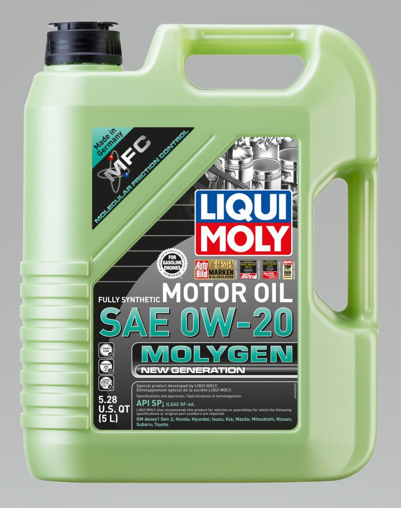 LIQUI MOLY 5L Molygen New Generation Motor Oil SAE 0W-20 (20438) - Pack of 4