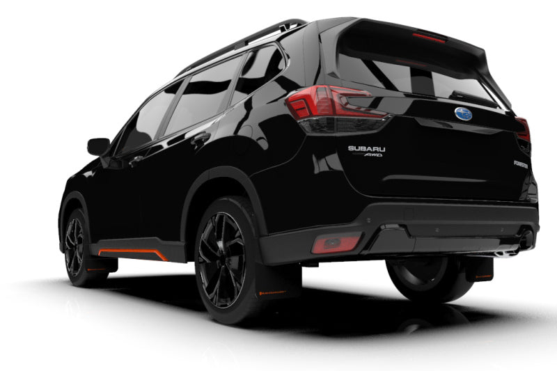 Rally Armor UR Mud Flaps - 2019-2021 Subaru Forester - Black/Orange Logo - #MF52-UR-BLK/OR