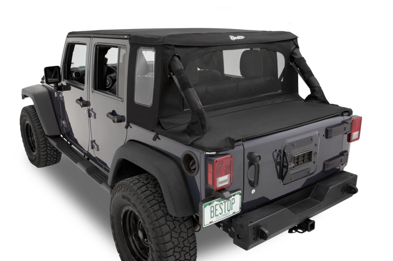 Bestop 07-18 Jeep Wrangler JK 4-Door Halftop Conversion Kit (Black Diamond)
