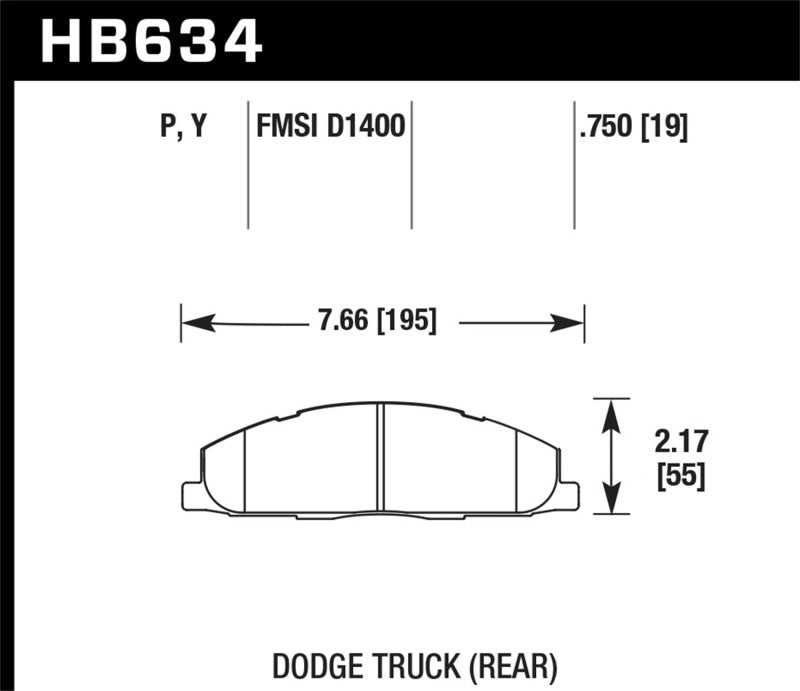 Hawk Performance HB634P.750 Super Duty Street Brake Pads