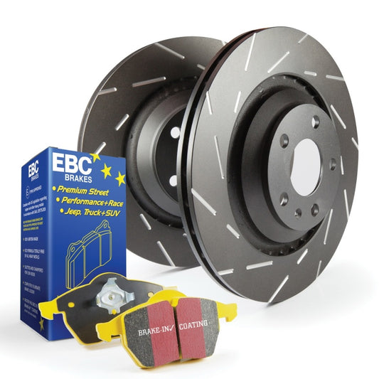 EBC 2004-2010 BMW S9 Front Brake Kit Yellowstuff Pads USR Slotted Rotors S9KF1083