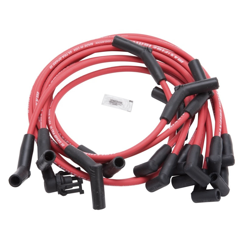 Edelbrock 22714 Spark Plug Wire Set SBF 1983-1996 50 Ohm Resistance Red Wire (Set of 10)