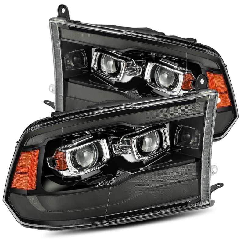AlphaRex 880540 09-18 Ram 1500 HD LUXX Projector Headlight Plank Style Jet Black w/Activation Light/Sequential Signal/Smoked DRL