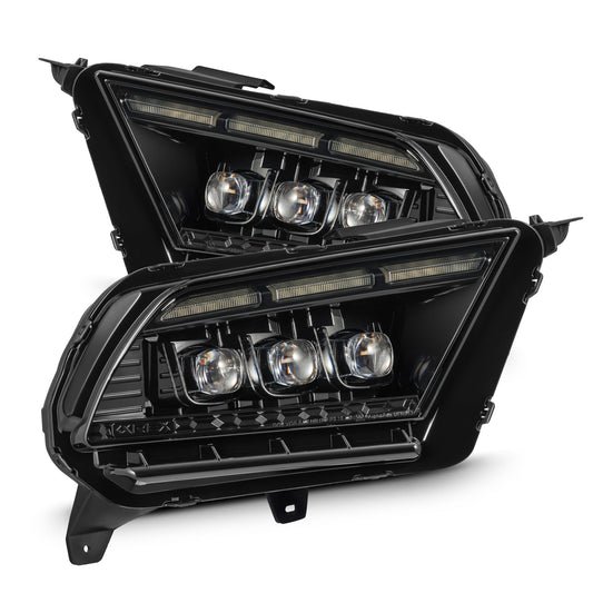 AlphaRex 880490 2010-2012 Ford Mustang NOVA-Series LED Projector Headlights Alpha-Black with Activation Lght & Sequential Signal Switchback DBL