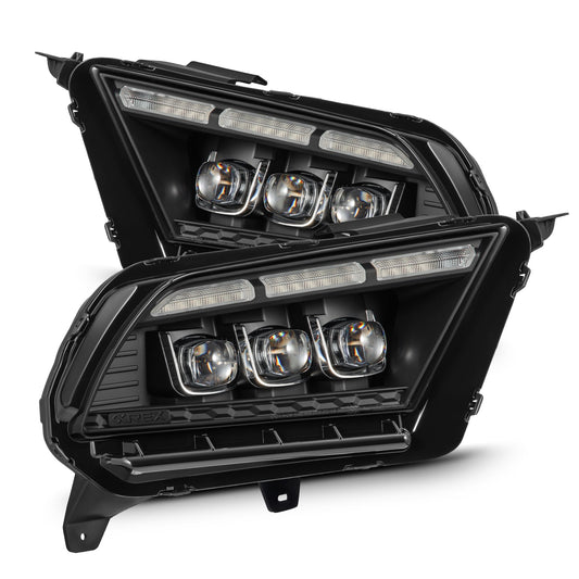 AlphaRex 880489 2010-2012 Ford Mustang NOVA-Series LED Projector Headlights Black with Activation Light & Sequential Signal /Switchback DRL