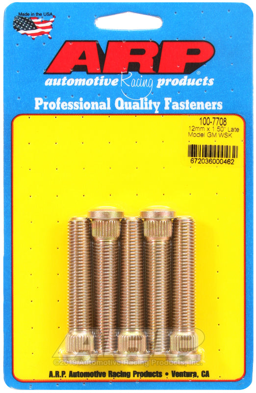 ARP 100-7708 for Late Model GM M12x1.50in Wheel Studs Kit (5 Studs/One Wheel)