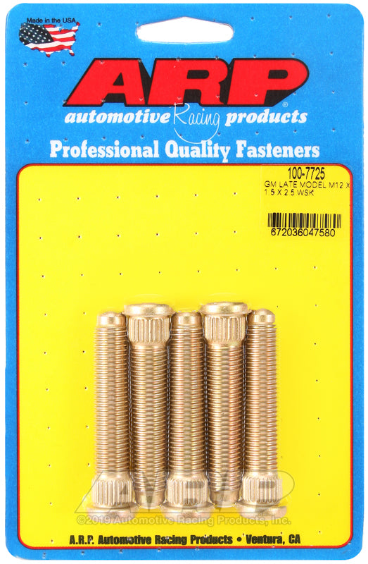 ARP 100-7725 for Late Model GM M12x1.50inX2.50in Wheel Stud Kit