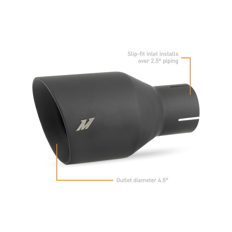 Mishimoto Clamp-on Double Wall Exhaust Tip 2.5 Inlet Slash Cut - #MMEXH-TIP-DW25BK