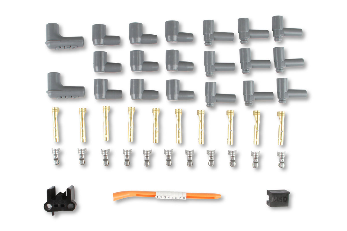 MSD 31199 Super Conductor Spark Plug Wire Set, 8 Cyl Multi-Angle Plug, Socket/HEI