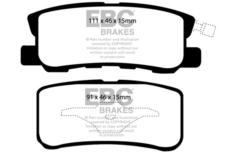 EBC 11-14 Chrysler 200 3.6 Yellowstuff Rear Brake Pads DP41407R