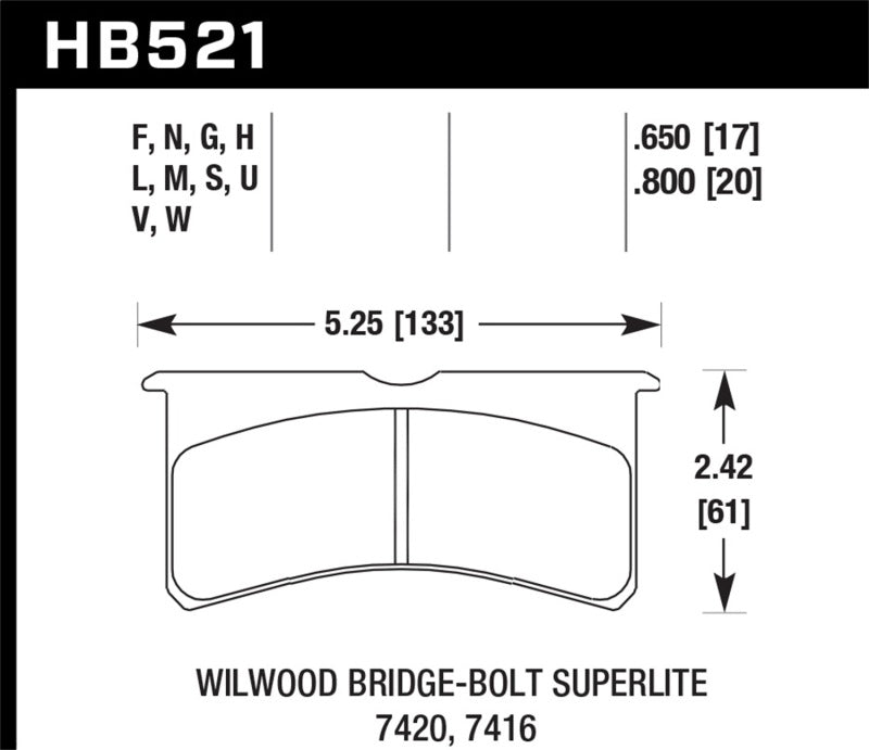 Hawk Performance HB521W.650 DTC-30 Motorsport Brake Pads