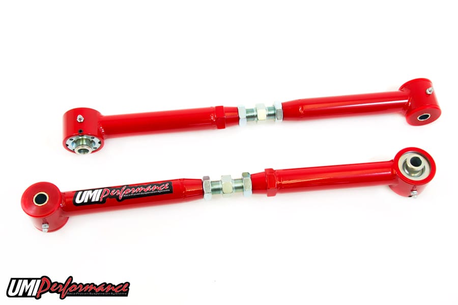 UMI Performance 1061-R On-Car Adjustable Control Arms Urethane/Roto-Joint Red