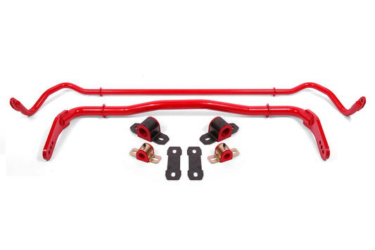 BMR 2008-2023 Dodge Challenger Front/Rear Hollow 38mm/25mm Sway Bar Kit with Bushings - Red