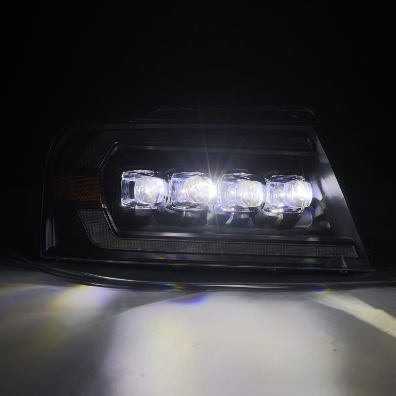 AlphaRex 880128 04-08 Ford F-150 (No 2004 Heritage) NOVA-Series LED Projector Headlights Alpha-Black with Activation Light / Sequential Signal