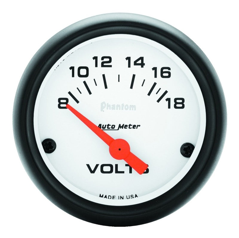 AutoMeter 5791 Phantom 52mm 8-18V Electronic Voltmeter Gauge