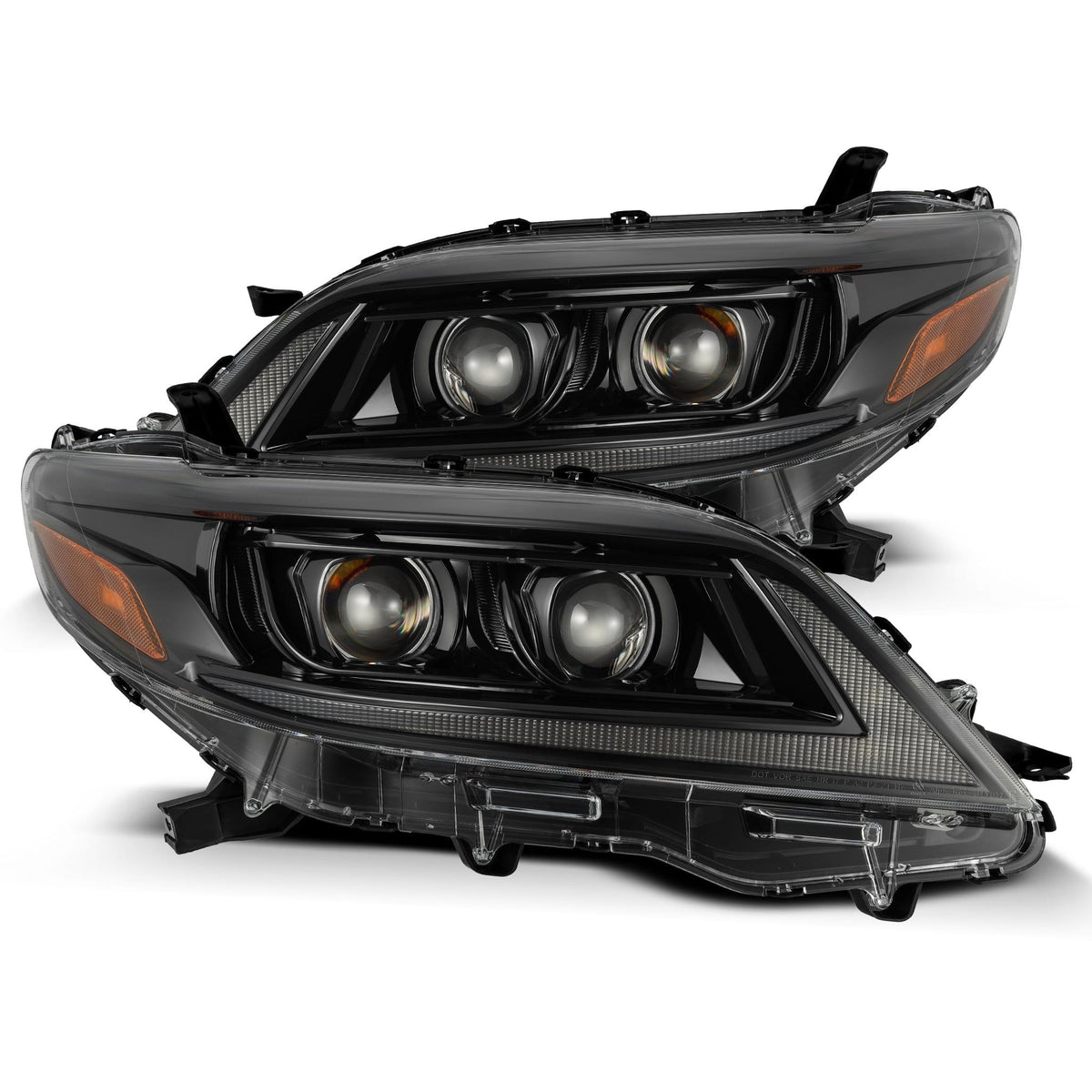 AlphaRex 880765 11-21 Toyota Sienna LUXX LED Projector Headlights Plank Style Alpha Black with Sequential Signal/DRL