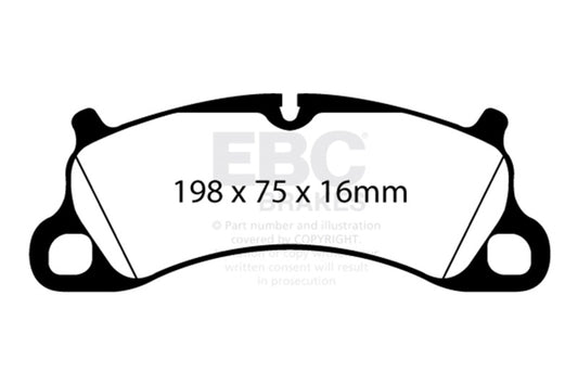 EBC 12-15 Porsche 911 (991) (Cast Iron Rotor only) 3.8 Carrera S Redstuff Front Brake Pads DP32144C