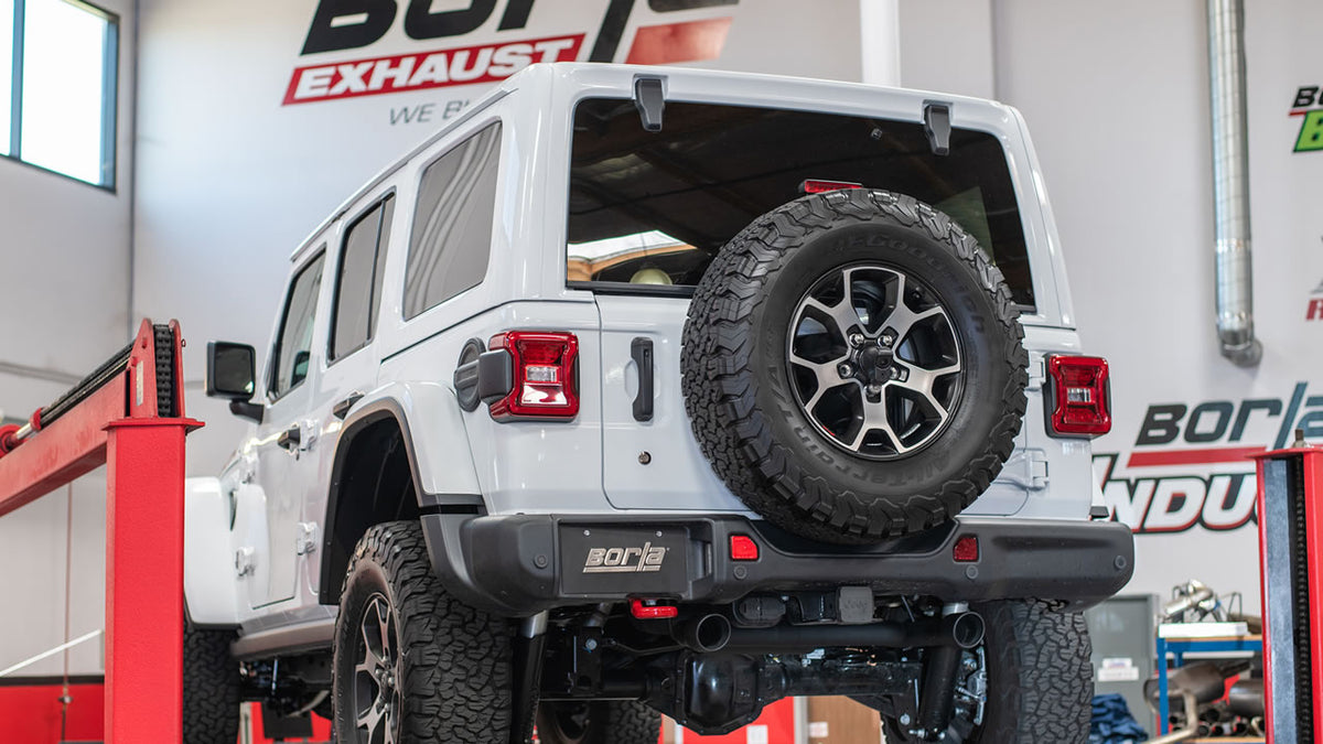 Borla 11962CB Axle-Back Exhaust System Touring with Black Coated Tips for 2018-2026 Jeep Wrangler (2.0L I4)