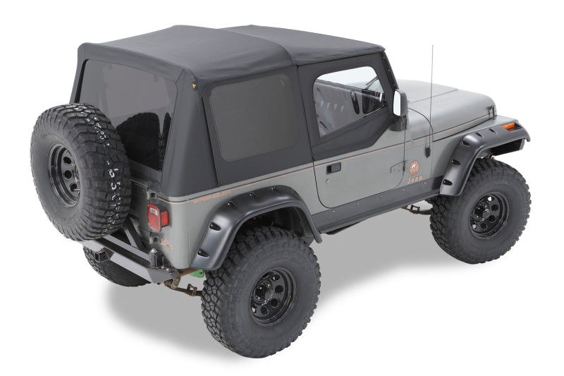 Bestop A-Top For OEM - Jeep 87 Wrangler YJ Replace (Black Crush Clear Windows Door Skins Included)