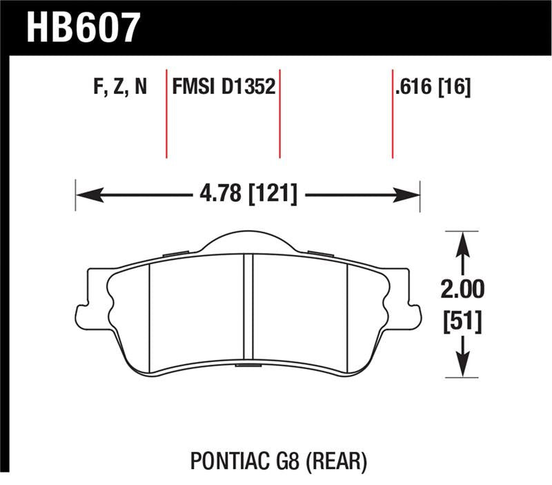 Hawk Performance HB607F.616 HPS Performance Street Brake Pads
