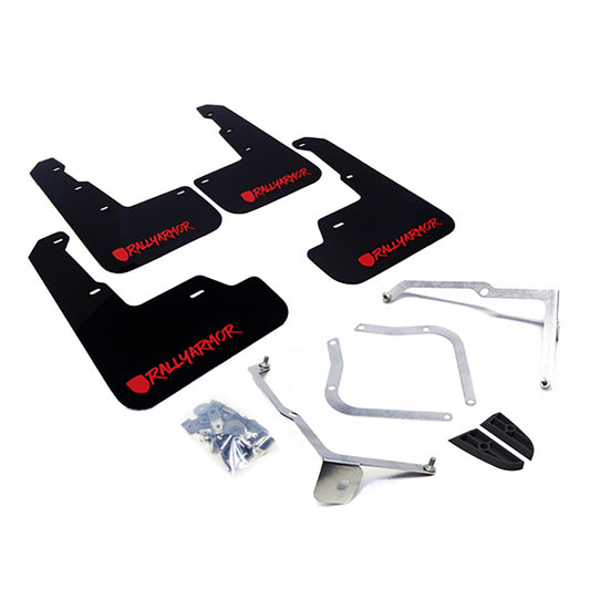 Rally Armor UR Mud Flaps - Universal - Black/Red Logo - #MF32-UR-BLK/RD-X