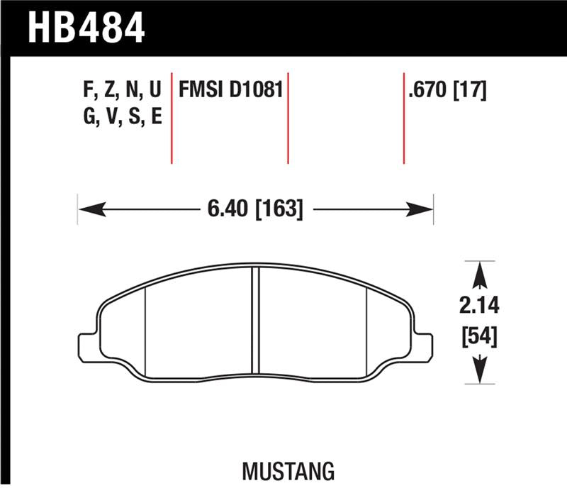 Hawk Performance HB484N.670 HP Plus Crossover Street/Motorsport Brake Pads