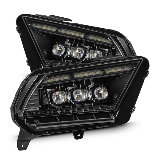 AlphaRex 880488 2013-2014 Ford Mustang NOVA LED Projector Headlights Alpha-Black with Activation Light & Sequential Signal / Switchback DRL