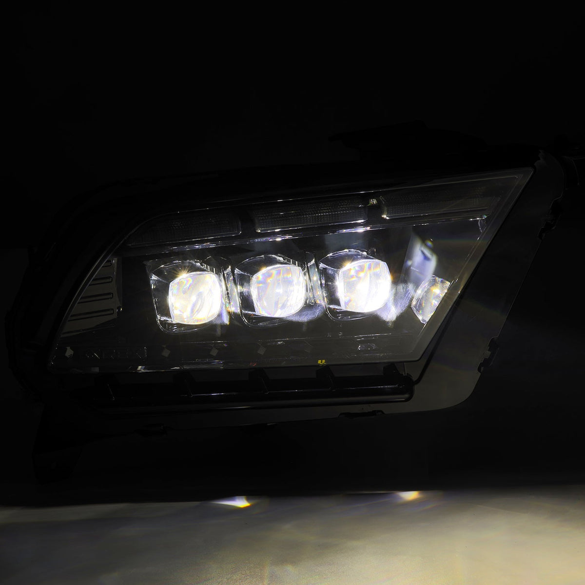 AlphaRex 880487 13-14 Ford Mustang NOVA-Series LED Projector Headlights Black with Activation Lght & Sequential Signal / Switchback DRL