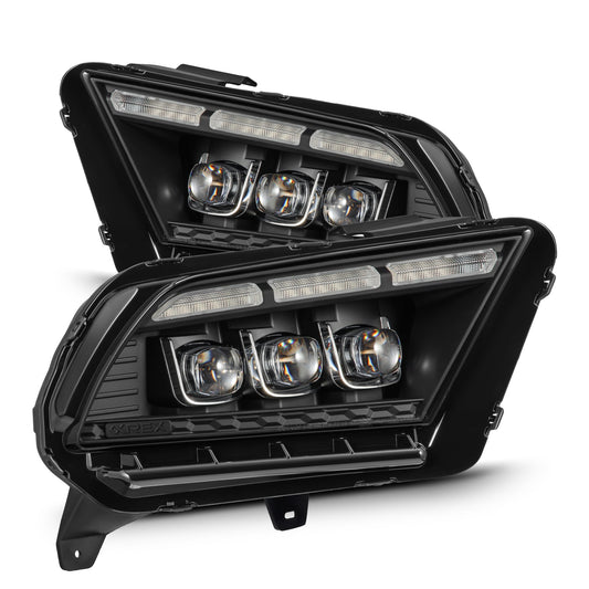 AlphaRex 880487 2013-2014 Ford Mustang NOVA-Series LED Projector Headlights Black with Activation Lght & Sequential Signal / Switchback DRL