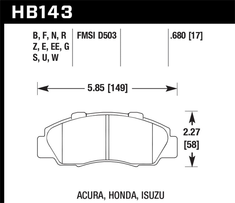 Hawk Performance HB143N.680 HP Plus Brake Pad