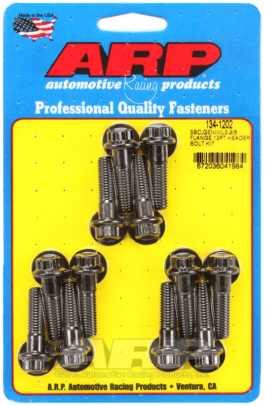ARP 134-1202 for SBC/GENIII LS 3/8 Flange 12pt Header Bolt Kit